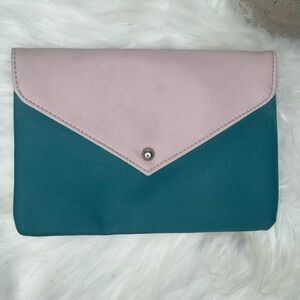 IPSY Teal and Neon Green 'Unstoppable' Envelope Clutch